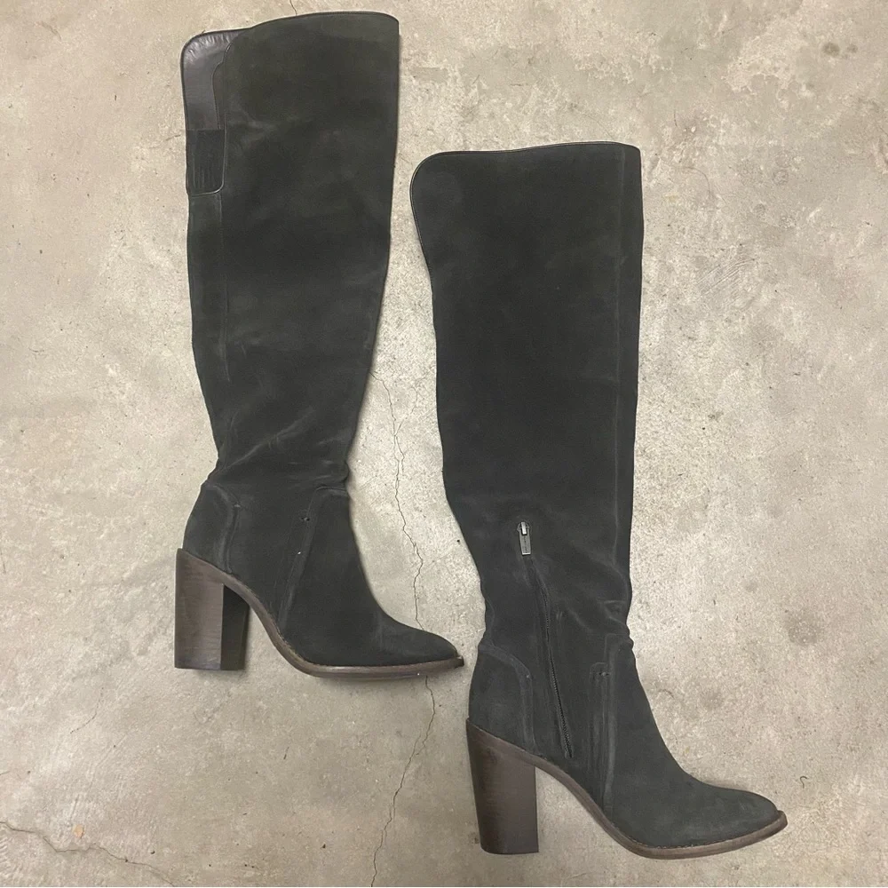 Vince Camuto Women’s Melaya Over the Knee Boots 7.5M Suede Leather Block Heel